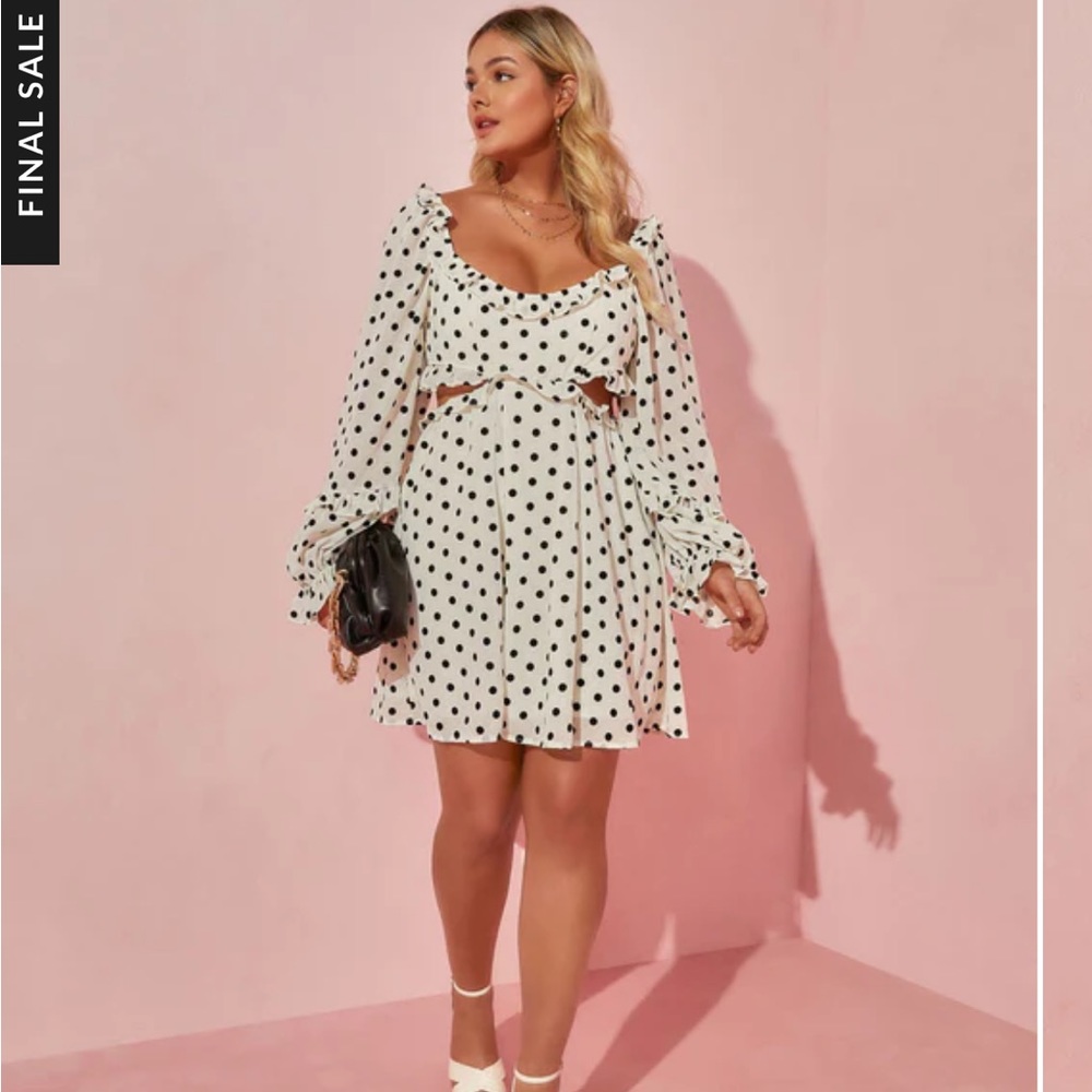 NWT Always Bonita Polka Dot Cutout Mini Dress